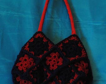 Crochet Granny Square Bag with Fold Over Flap with Button