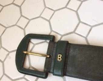 Green Leather Bogner Belt