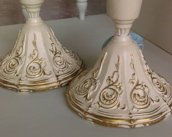 Syroco vintage hollywood regency candlesticks (pair)