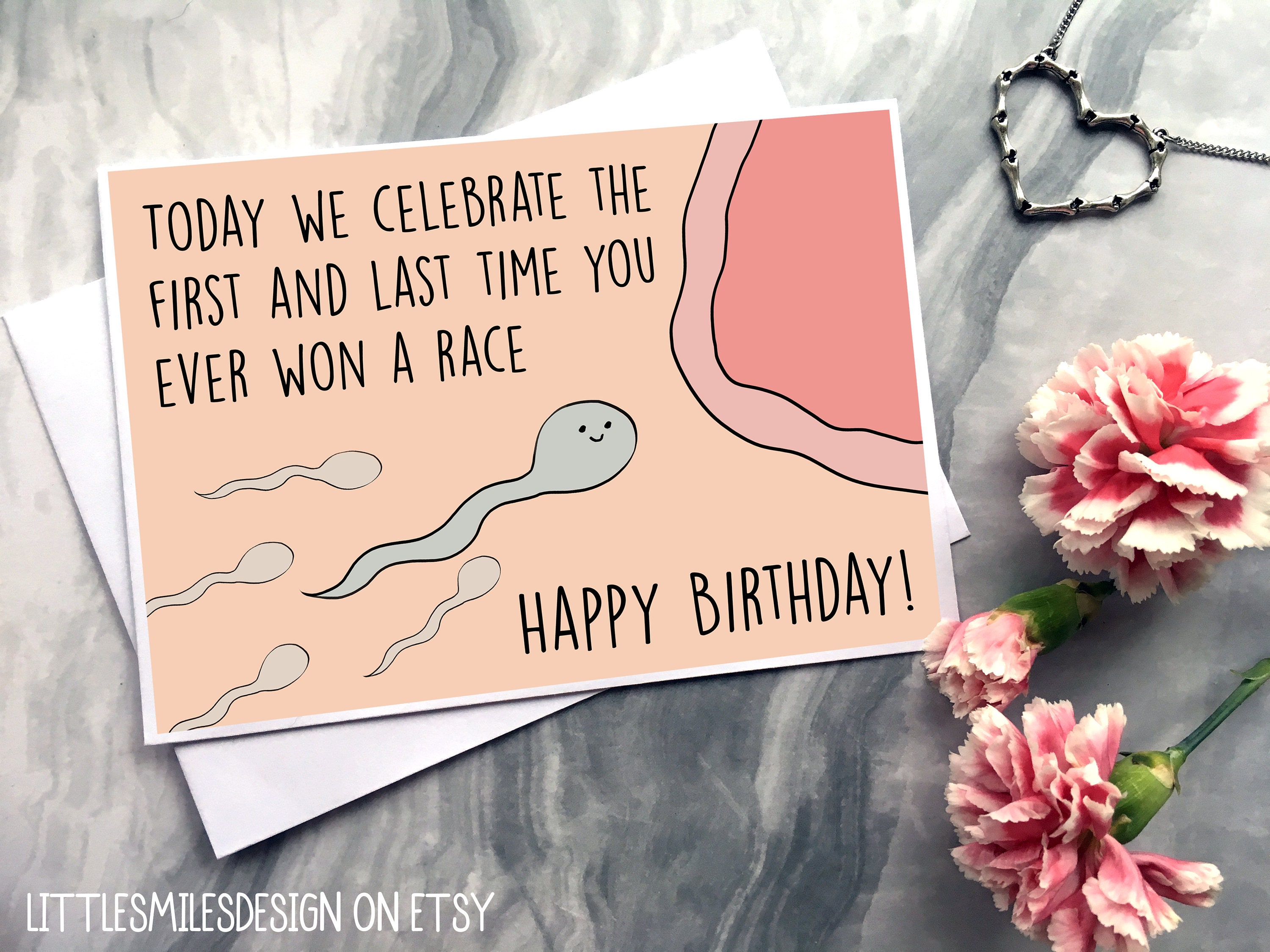 Sperm Race Funny Birthday Card