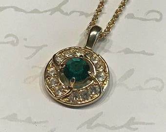 Vintage Green Stone Necklace