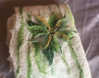Felted Scarf with Beading. Brand New, Handmade