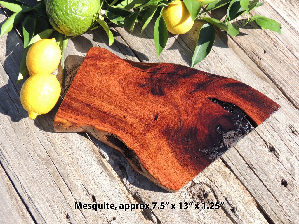 Natural Mesquite Wood Cutting Board or Serving Platter live