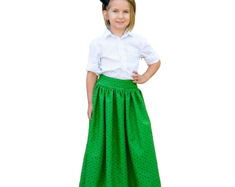 Child Maxi, Midi and Knee Length Skirt PDF Sewing Pattern, The Schatje Skirt Sized 1 to 12