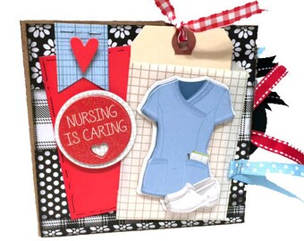 Nurse Paper Bag Scrapbook - Mini Scrapbook - Nursing Photo Album - Healthcare Paper Bag Album