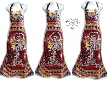Custom Bertha Grateful Dead Dress, Skeleton and roses dress, Phatcatpatch dress, Festival Dress, Hippie dress, Bertha Dress