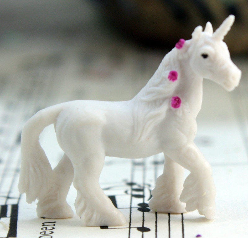Unicorns - Hand Painted - Set of 4 miniature unicorns figurine ...