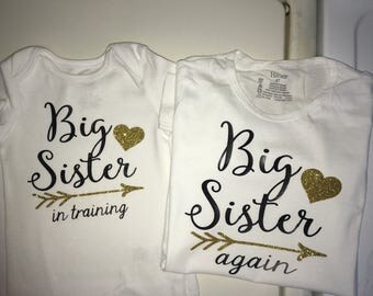 Big sister iron on | Etsy