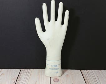 Vintage Glazed Porcelain Glove Mold Large General Porcelain