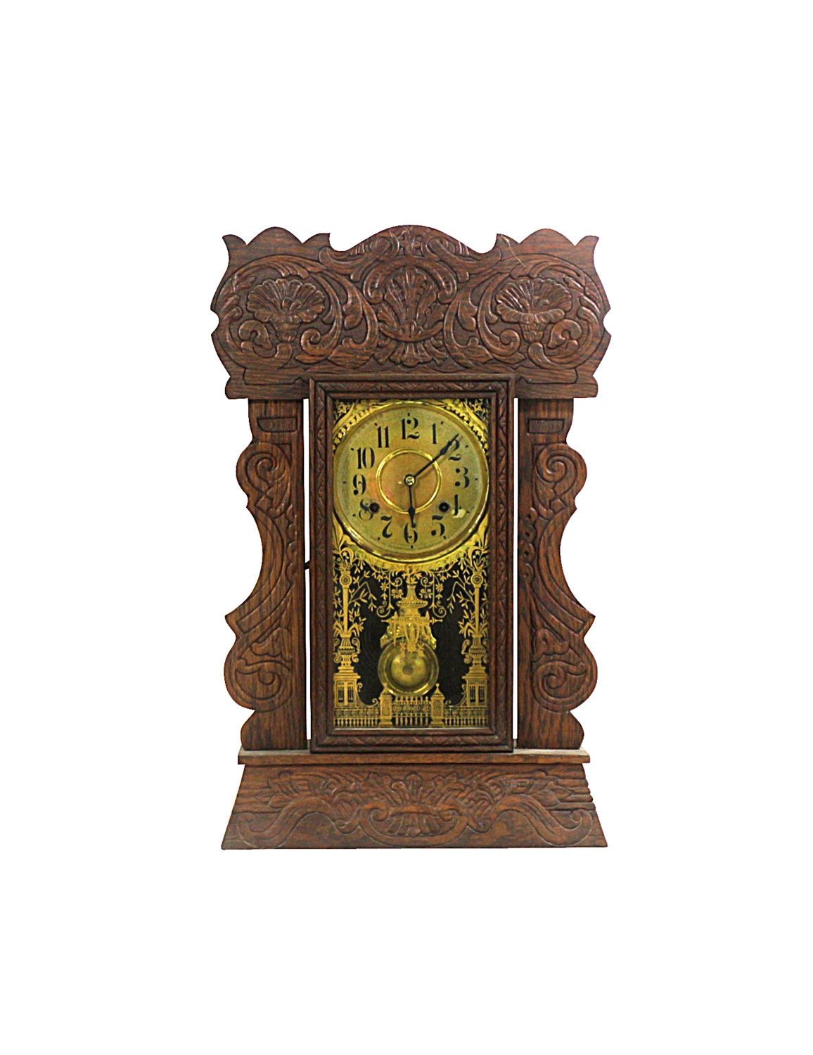 1910s Mantel Pendulum Clock with Glass Door Works by Nachokitty