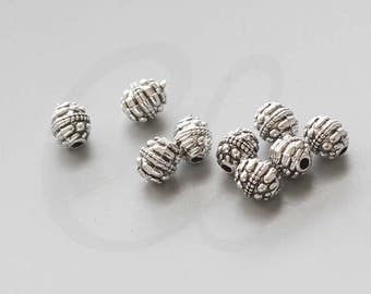 30 Pieces Oxidized Silver Tone Base Metal Spacers-8x7mm (434X-D-127A)