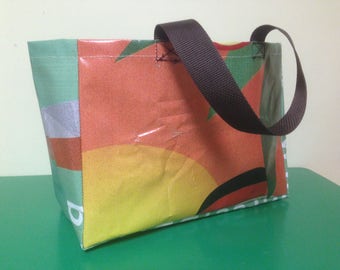 upcycled vinyl shopping bag - market tote
