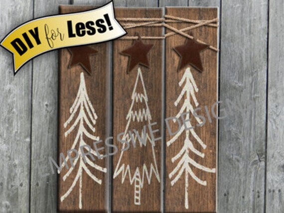 rustic home decor tree vinyl decals or stencil farmhouse decor