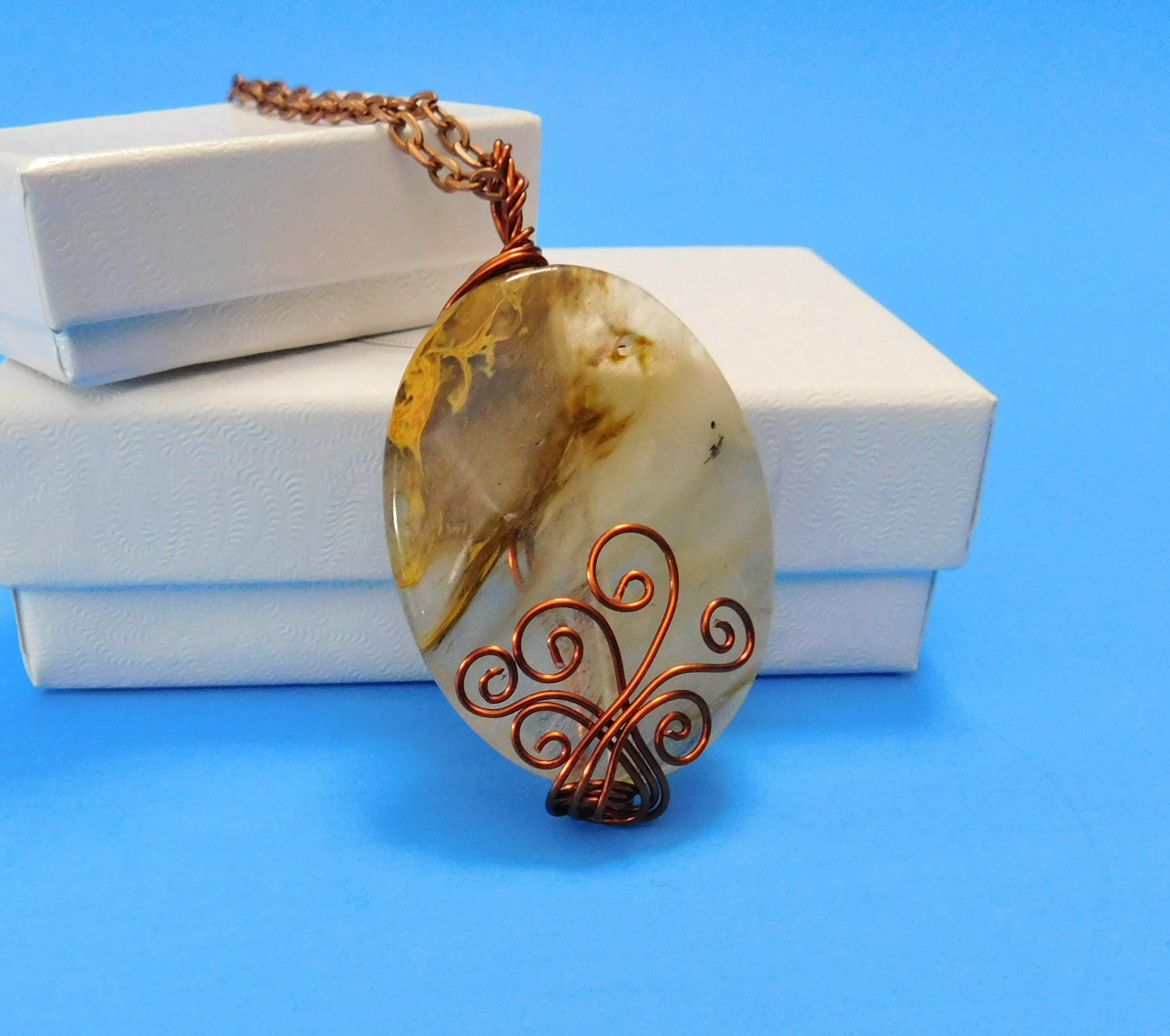 Unique Copper Necklace Jewelry for Gift Handmade Pendant