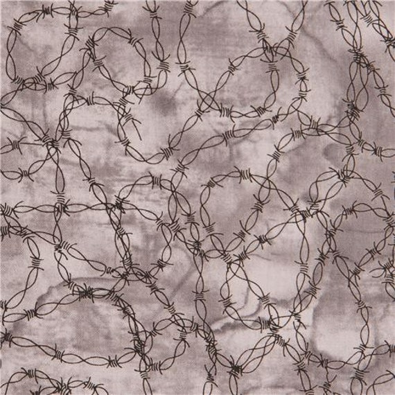 Items similar to 210721 grey with black barbed wire fabric Barbed Wire