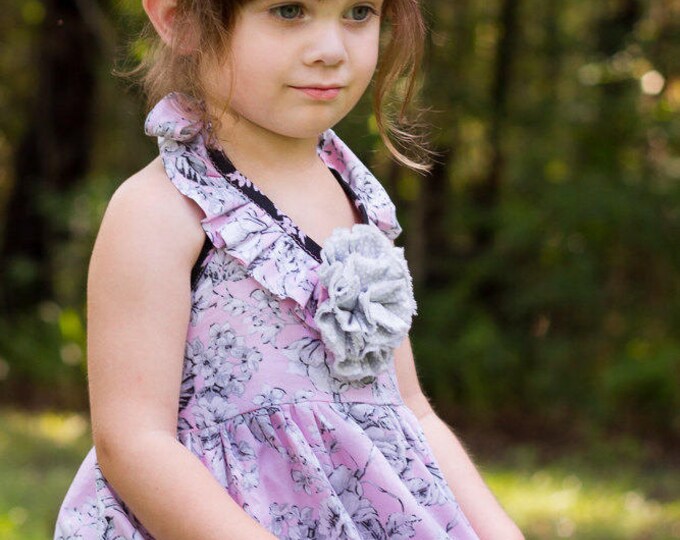 Country Flower Girl Dresses - Full Length Maxi Dress - CUSTOM AVAILABLE - Pink Ruffle - Toddler - Little Girl - sz 2T to 10 years