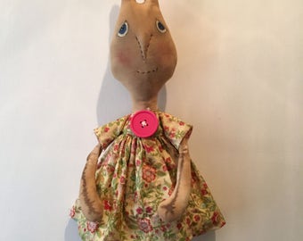 Primitive Easter Bunny Rabbit Spring Folk Art