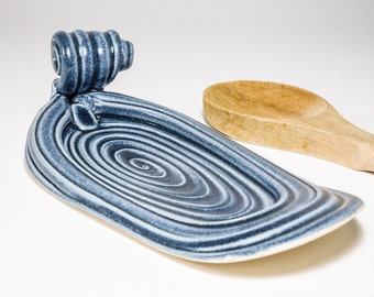 Ceramic Spoon Rest - Handmade Spoonrest - Spoon Rest Ceramic - Stoneware Spoon Rest - Handmade Spoon Rest - Clay Spoon Rest - In Stock