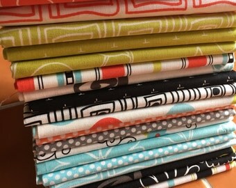 Summertime fabric fat quarter bundle - by Barbara Jones of Quiltsoup for Henry Glass - 20 FQ / Modern, Polka Dot, Floral, Geometric, yardage