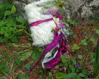 felted wool journal art book - enchanted forest art diary - flower story dream fantasy journal