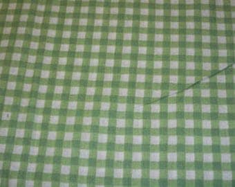 Cotton Fabric Green and White Check