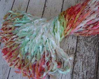 New - Hand Dyed ribbon WATERCOLORED COTTAGE glitters, 5 yards