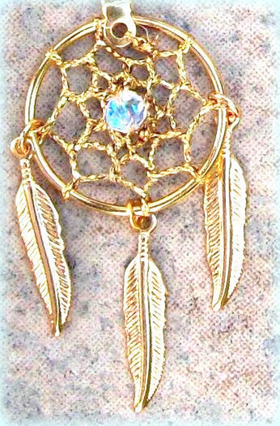 Dream catcher necklace Seeds of Light ll Gold dreamcatcher
