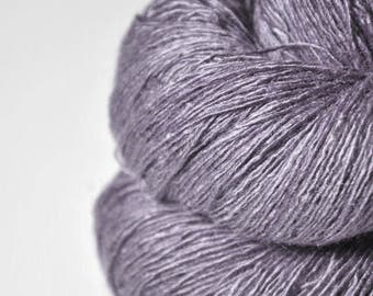 Withering lupin OOAK - Tussah Silk Lace Yarn
