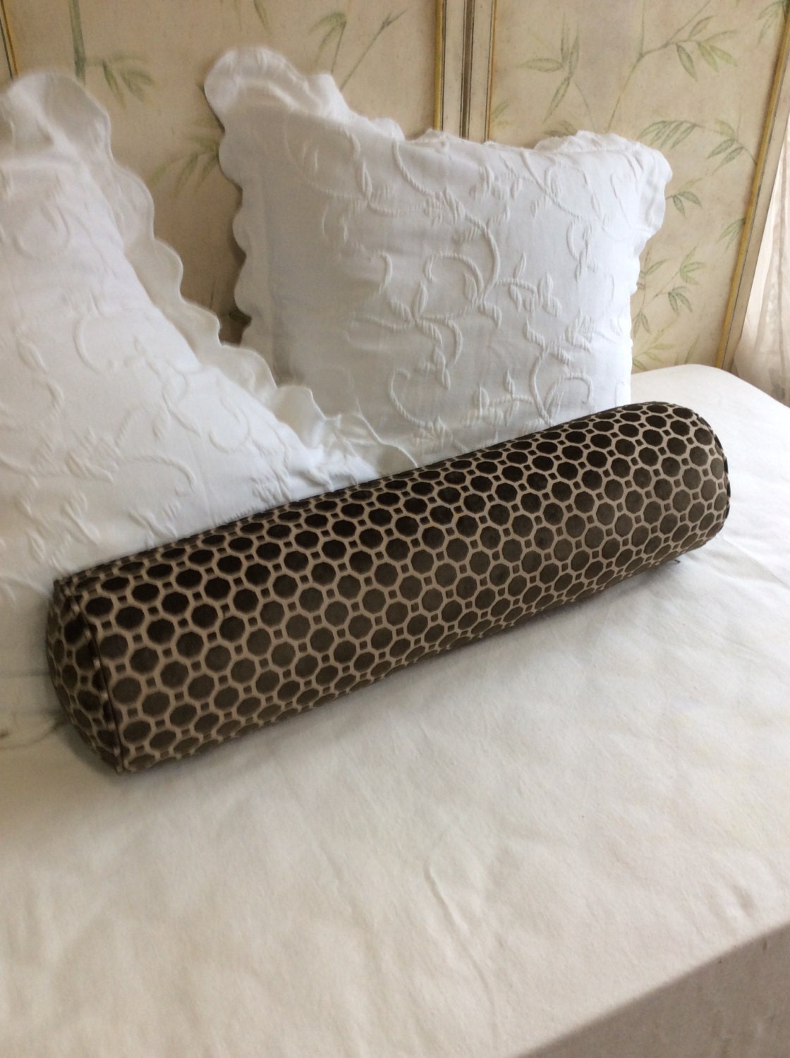 VELVET in Terrain brown 8x36 bolster pillow includes insert