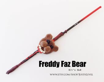 Five Nights at Freddy's Freddy Faz Bear Fiction Inspired Wand, Personality Trait, Dark Witch or Wizard