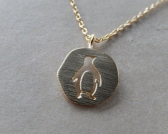 Penguin Necklace, Small Pendant, Gift for Her