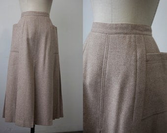 Brown wool skirt | Etsy