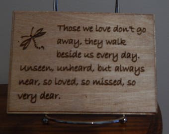 Dragonfly quote sign, Loved one remembrance plaque, Dragonfly sign with waying, Dragonfly poem
