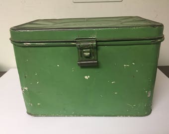 Vintage Green Breadbox Tin Savory