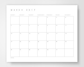 Desk Calendar, 2017 Monthly Desk Calendar, Printable Desk Calendar, Calendar Download, Calendar Template, Large Calender, Printable Calender