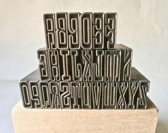 Vintage Letterpress Type Newport Outline Monograms