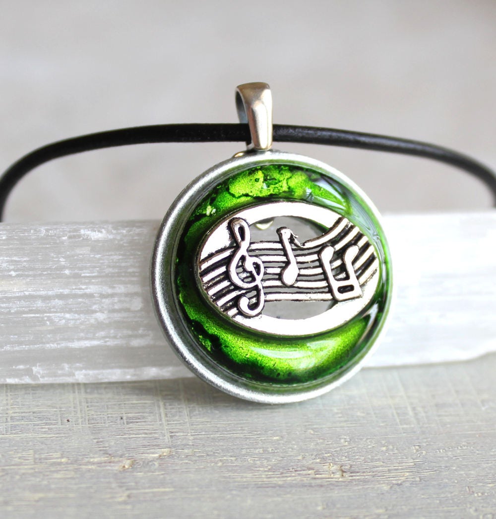 green music necklace musical jewelry musical note treble