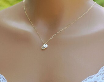 Initial Necklace, Personalized Necklace, Monogram Birthstone Necklace, Mothers Necklace, Dainty Gold Necklace, Sterling Silver