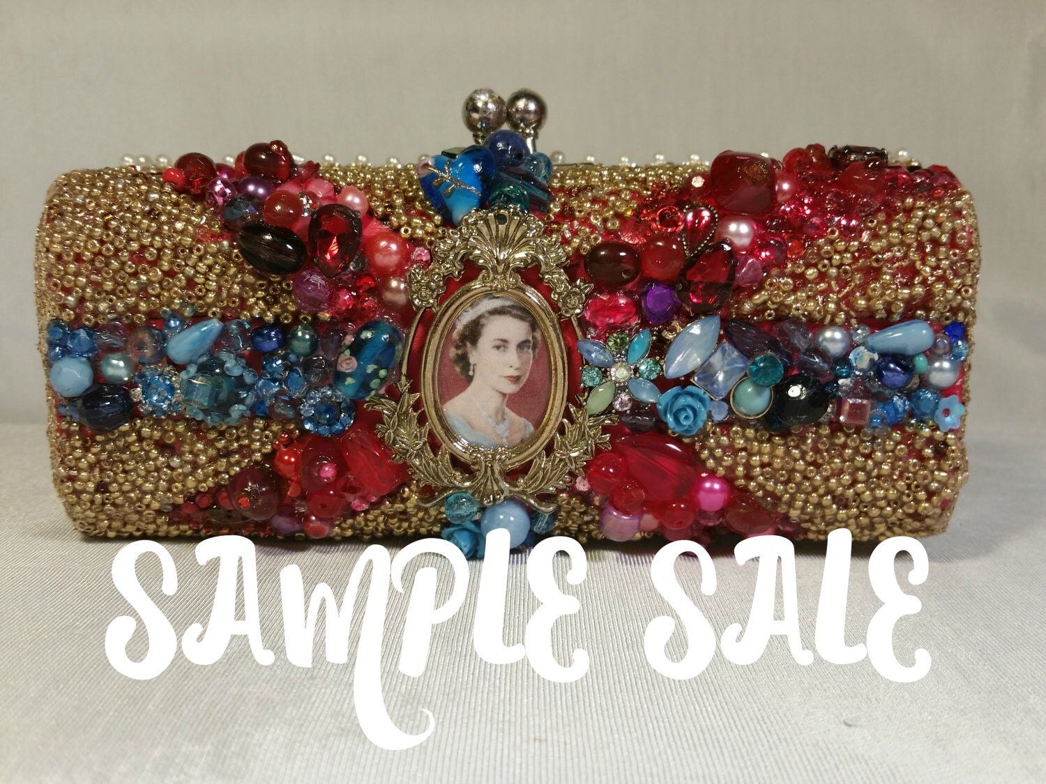 Union Jack God Save the Queen Clutch Bag . Beaded Bag