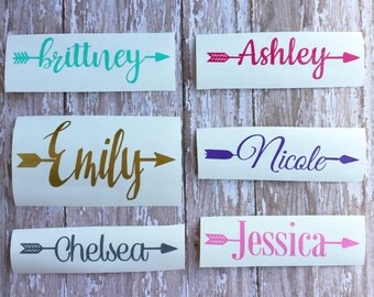 Arrow Name Decal - Vinyl Name Decal - Custom Vinyl Decal - Name Decal