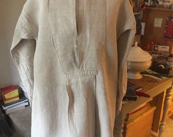 Antique French paysanne rustic shirt / smock