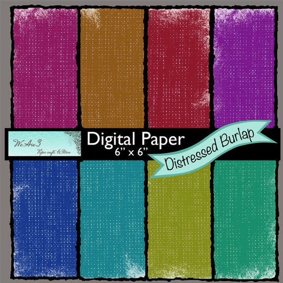 We Are 3 Digital Paper, Distressed Burlap