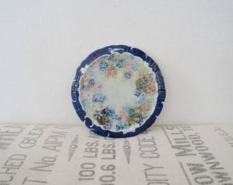 Vintage Ceramic Floral Painted Kitchen Trivet Hot Plate