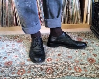 Pronto-Uomo Black Wingtip - Mens 10.5