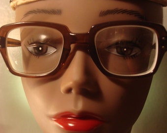Vintage Old School 1970's Thick Frame Eye Glasses
