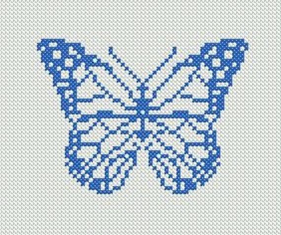 Butterfly cross stitch Graphghan C2C crochet or Intarsia