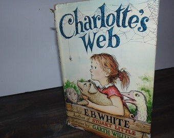 Vintage 1952 Charlotte's Web book HCDJ Book Club Edition E.B. White Garth Williams pictures