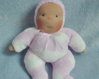 Fretta's Waldorf style floppy Baby, 11" / 28 cm tall. Soft child friendly baby doll.