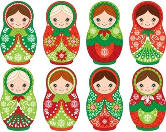 Nesting doll clipart | Etsy