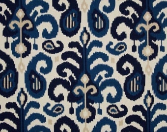 Designer Decorative Pillow Cover-Blue Ikat. Pillow Sizes -10",12",14"16"18"20"22"24"26" Square,Lumbar or Euro Sham ( Same Fabric Both Sides)